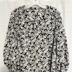 Elle Black and White Patterned Blouse